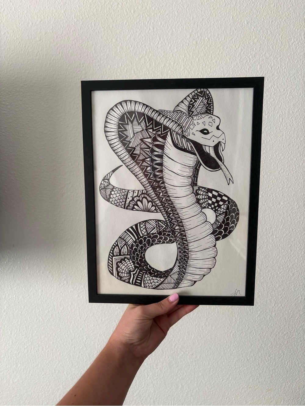 Black Cobra Reptile Wall Art Print - Reptile Decor